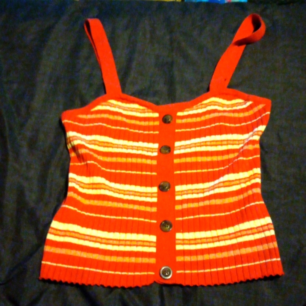 Red-White Camisole Top